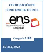 Certificación de Conformidad con el ENS categoría ALTA
