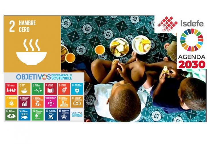 Isdefe with SDG 2 - Zero Hunger. In its magazine, the Madrid Food Bank thanks the company for its support.