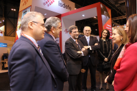 The Minister of Development visits the Isdefe stand at World ATM Congress.